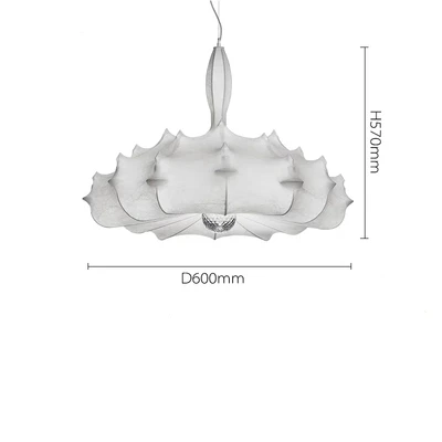 Короткий персонализированный Модный Шелковый дирижабль подвесной светильник s белый инженерный подвесной светильник AC90-265V гостиной кухонный светильник ing - Цвет корпуса: D600H570mm