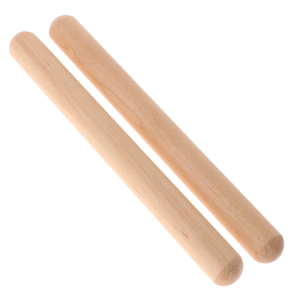 2Pcs Wooden Rhythm Claves Drum Percussion Parts Accessory Kids Toys Gift