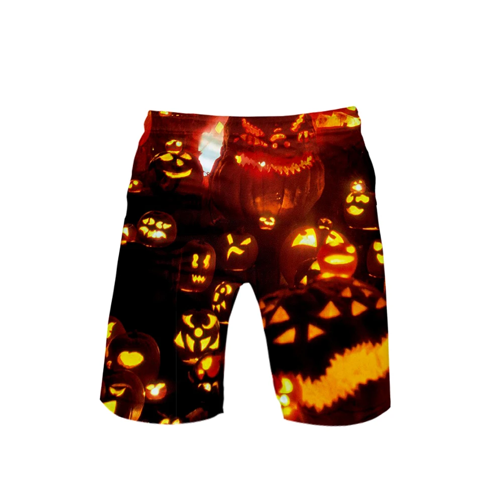 FRDUN TOMMY Halloween Jack-o'-lantern shorts summer men fashion Leisure Beach shorts New Kpop popular casual Basic shorts
