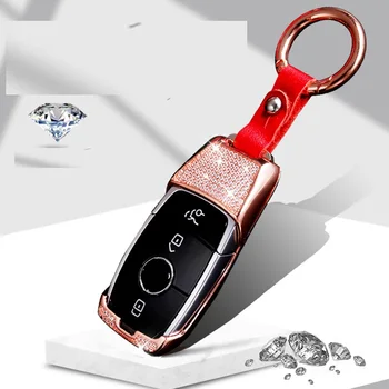 

New Luxury Diamond Car Key Case Key Shell Key Fob For Mercedes Benz 2017 E Class W213 key Chain Ring Cover Accessories