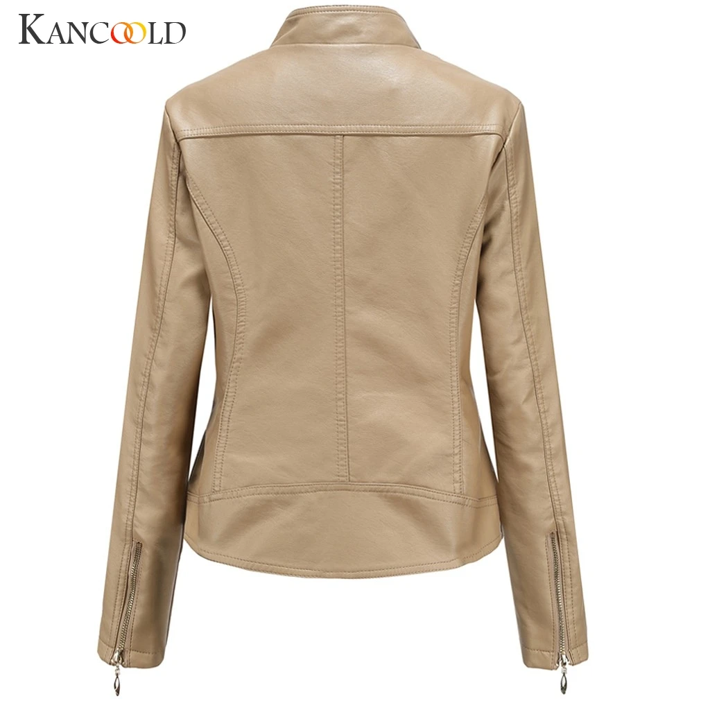 KANCOOLD пальто гранж зима теплая короткая кожаная куртка на молнии Верхняя одежда без рукавов Верхняя одежда модные пальто и куртки для женщин 2019Sep11