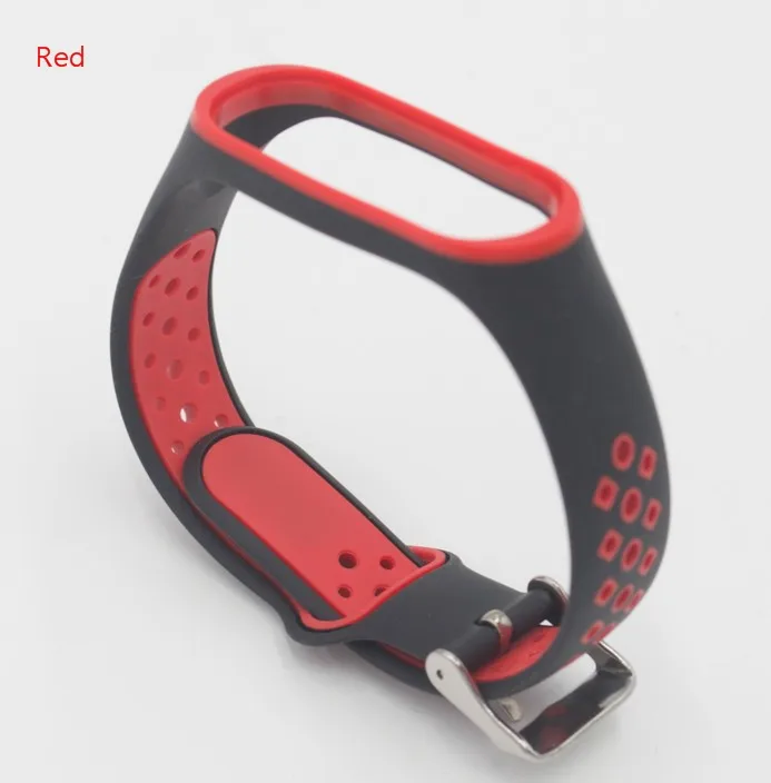 Красный Модный ремешок для Xiaomi mi Band 3, силиконовый ремешок для mi Band 3, аксессуары для mi band 3, разноцветные браслеты, резервные копии Браслет для Xiaomi Mi Band 3 4 Спортивный ремешок для часов Силиконовый реме - Цвет: Красный