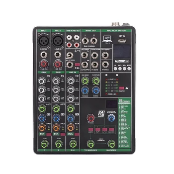

JAYETE Mini 4 Channel Sound Console DSP USB Audio Mixer Record Computer 48V Power Monitor AUX Paths Plus Effects 4 Channels Sou