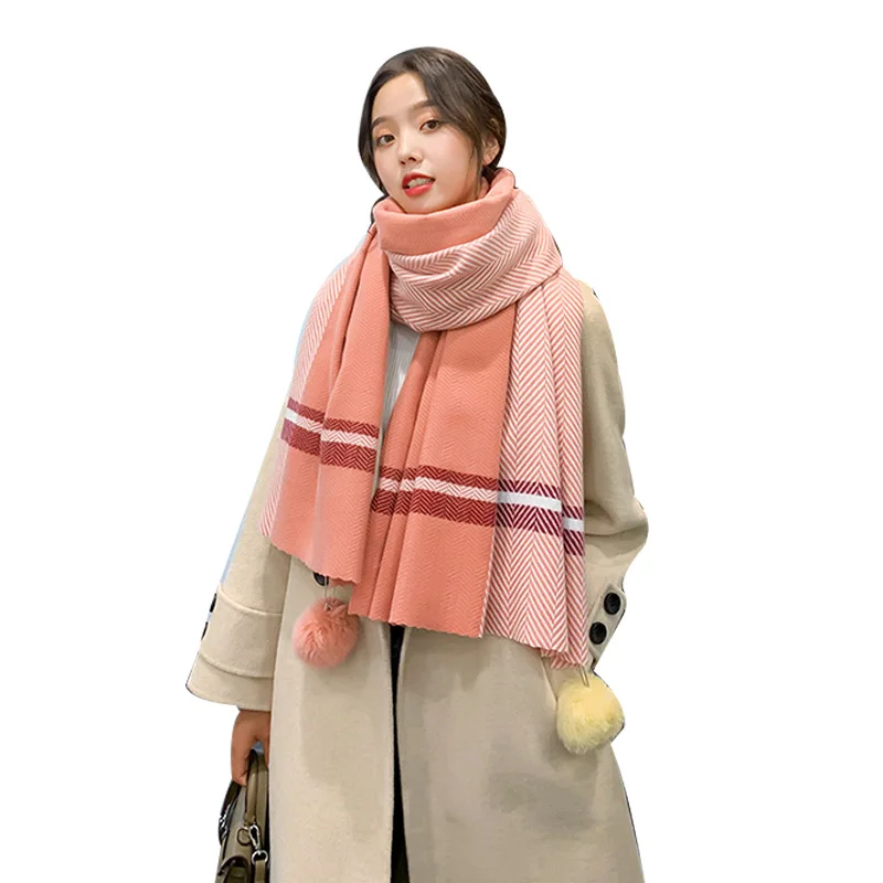 Высококачественный шарф из кроличьего меха, женские зимние клетчатые пашмины для женщин, теплые кашемировые негабаритные шали, накидки, женские пончо