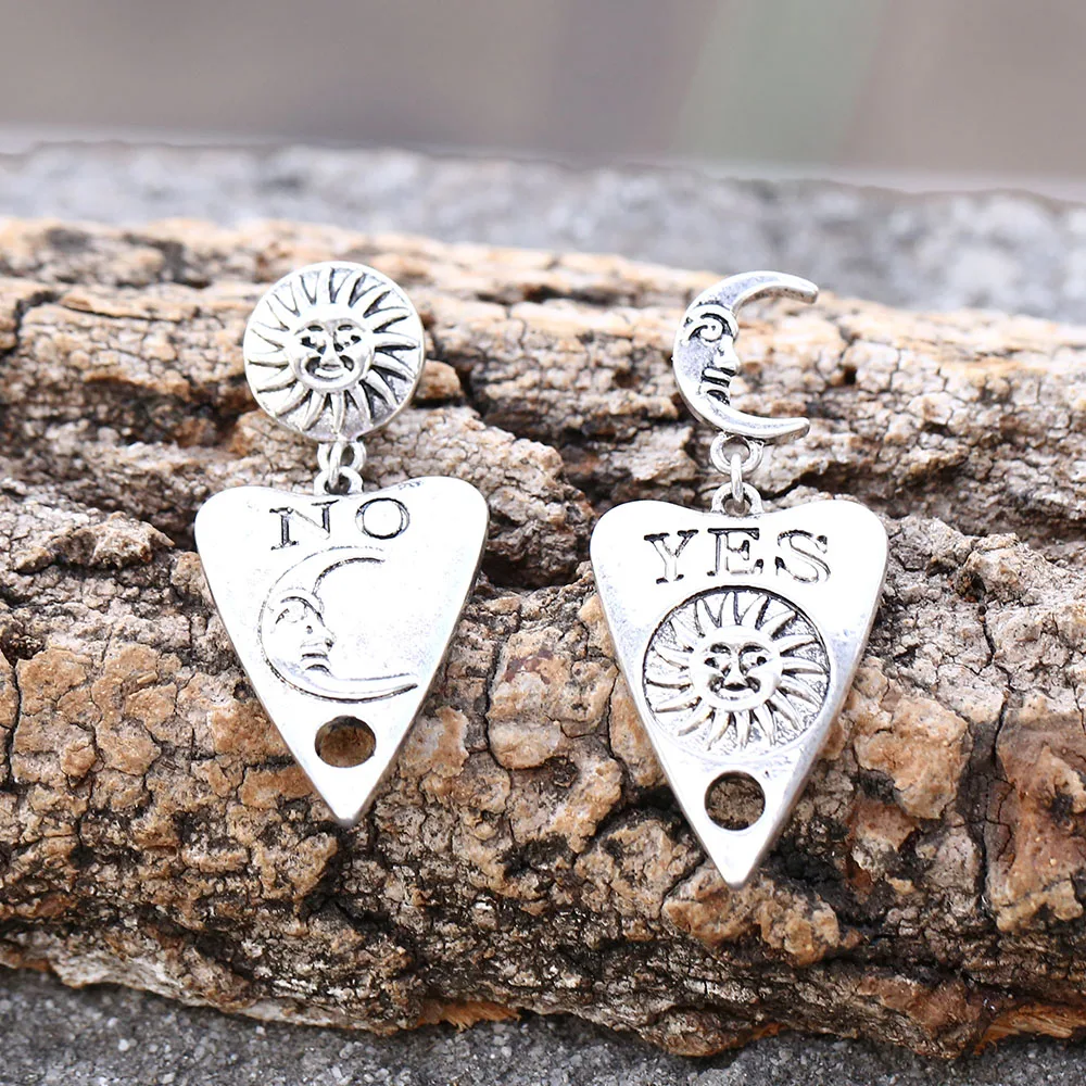 New Design Metal Ancient Silver Sun Moon Asymmetric Earrings Jewelry Fashion Retro Trend Rock Style Party Popular Creative Gift | Украшения