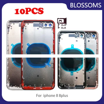 

10pcs High Quality Housings for iphone 8 8g 8p 8Plus Back Housing Battery Door Cover Middle Frame Chassis with Glass Assembly