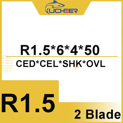 UCHEER 1 шт. 4/6 мм 2 лезвия сферическим концом HRC50 Вольфрам твердосплавный Фрезерный резак с ЧПУ инструмент сплав лакировочная машина инструменты - Длина режущей кромки: 4D-1.5R-6l-50L