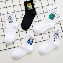 5 пар Харадзюку, женские носки для девочек, хлопковые носки с героями мультфильмов, Осень-зима, унисекс