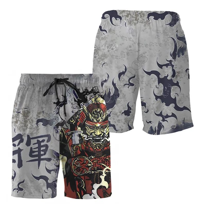 PLstar Cosmos Street Casual Shorts Men Summer Mask Tattoo Printed 3d Shorts Harajuku Casual Elastic Waist shorts
