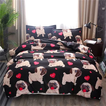 

Western Style Cute Dog Pattern Bedding Set For Kids Single Queen King Size Duvet Cover Set 2/3pcs Soft Comfortable Bed Sets