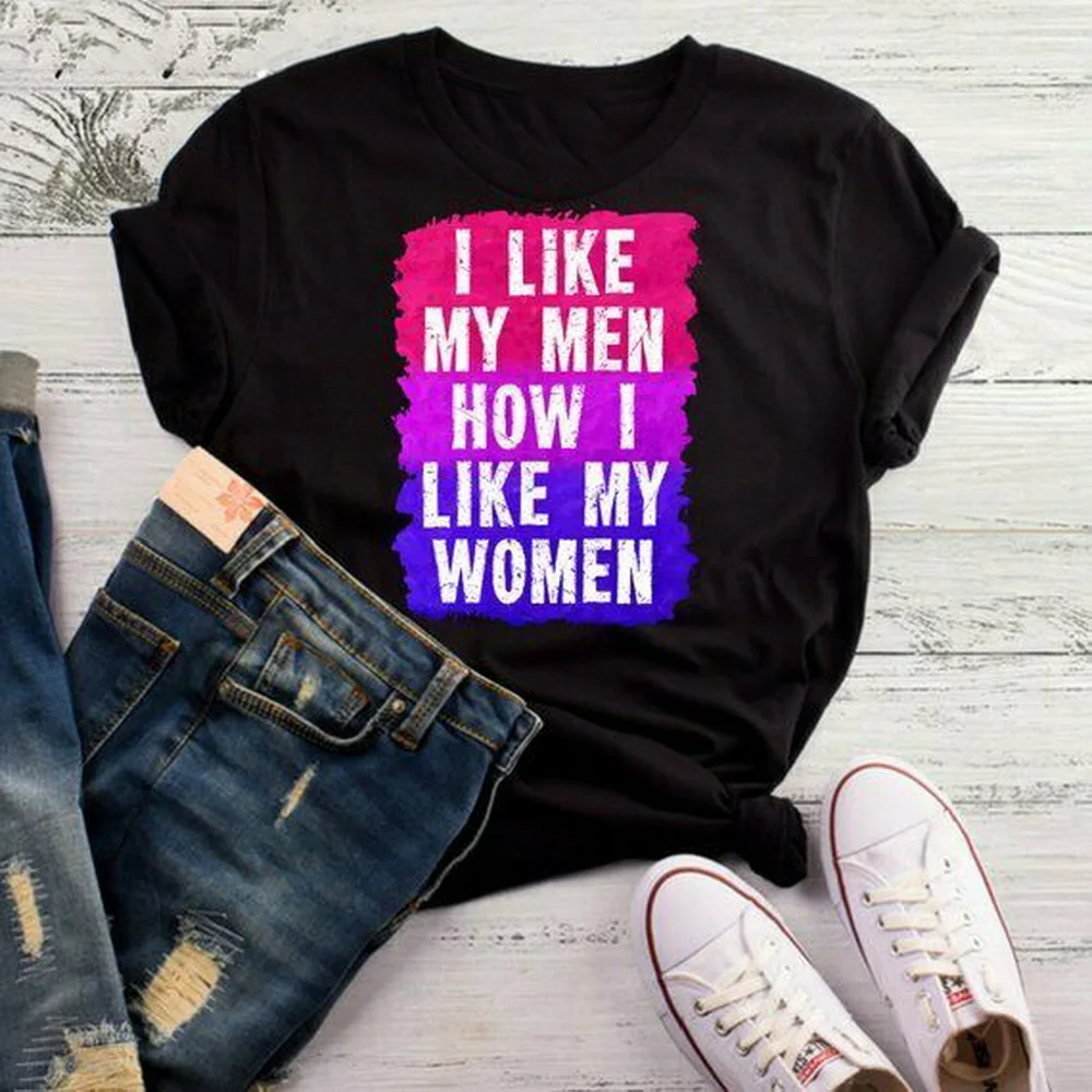 I Like My Men How Women T-Shirt Bisexual Shirt Equal Rights L Cool Tops Tee | Мужская одежда