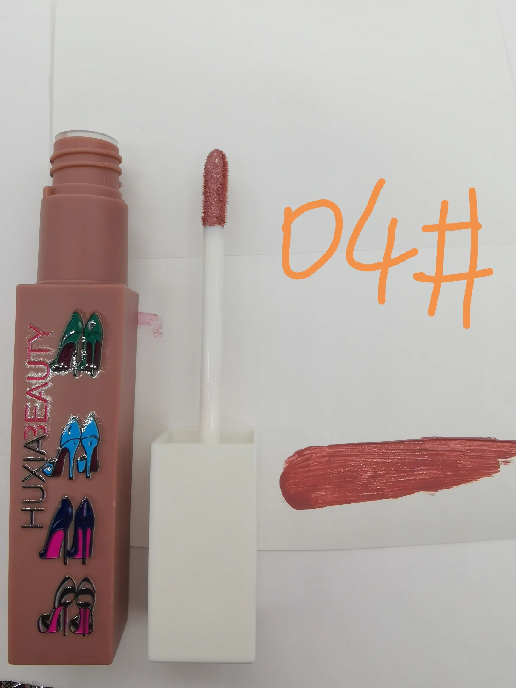 04 Huxiabeauty помада шоколадный аромат макияж caja de labiales матовый bissu maquillaje cosmeticos - Цвет: 04