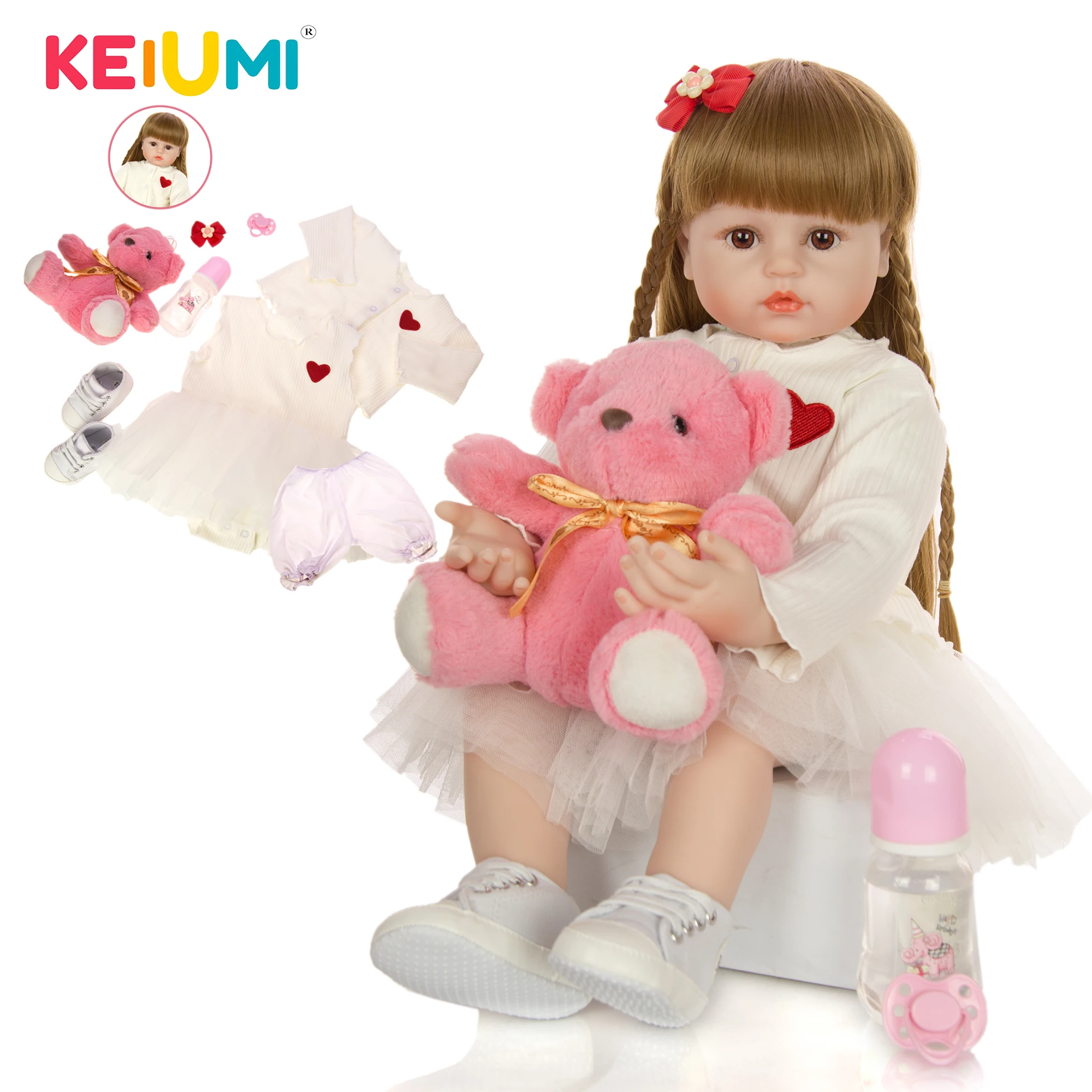 

New Design Reborn Baby Princess Doll 24''60cm Silicone Soft Cotton Body Amazing Reborn Newborn Bonecas Meninas Fashion Xmas Gift