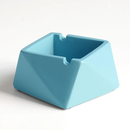 4 Side Shape Blue Переносная пепельница из смолы с крышкой для подарка домашний офис отель открытый бездымный Пепельница держатель домашний декор - Цвет: 4 Side Shape Blue