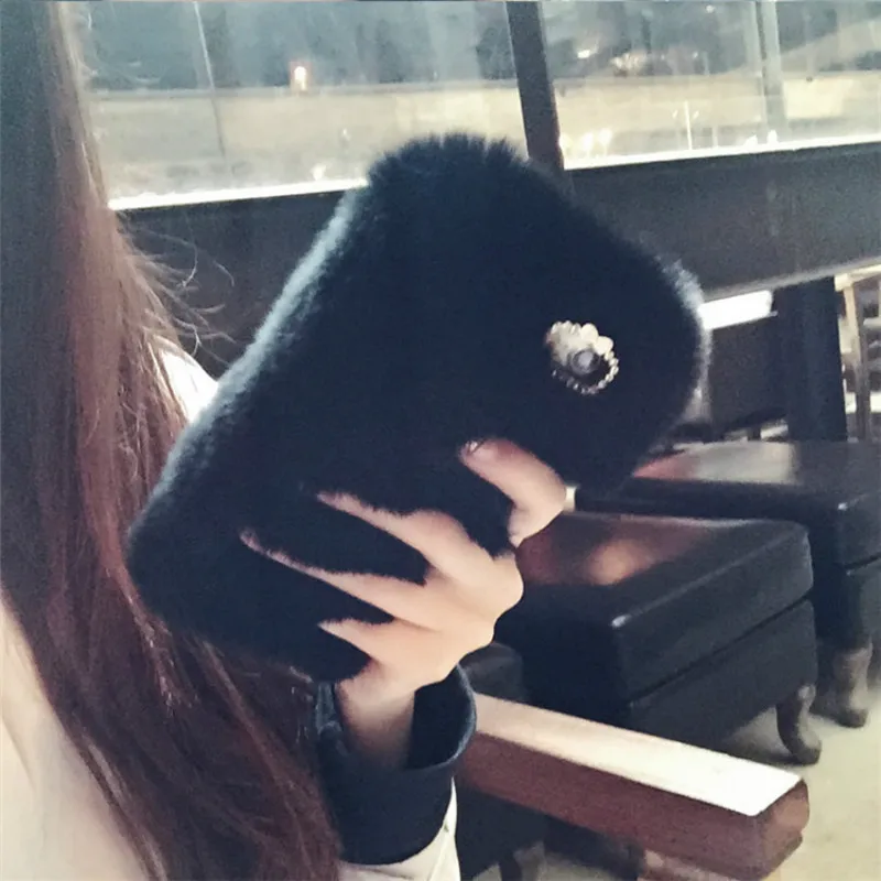 Cute plush rabbit fur anti-fall mobile phone case is for iphoneXR mobile phone case for iphone8plus soft case 11pro
