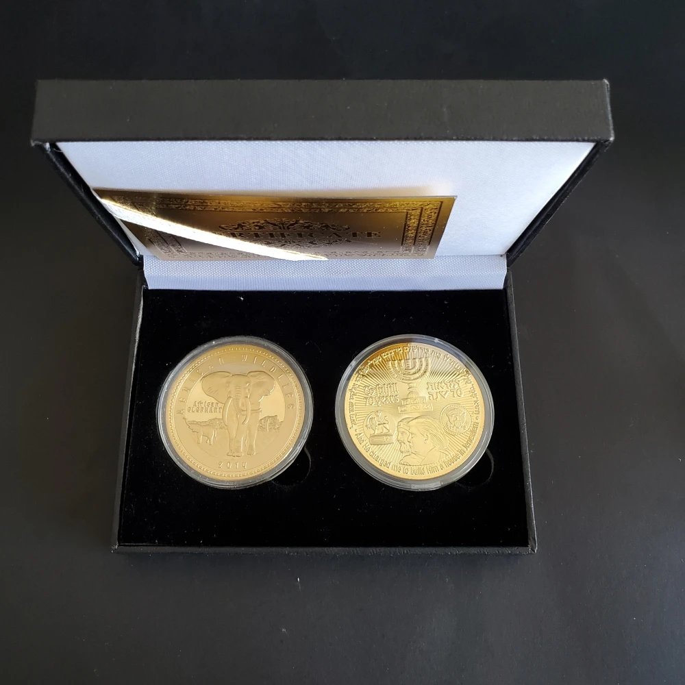 RH 2 шт. Израиль 70th Annivers позолоченные Коллекционные монеты с коробка для монет комплект золотых монет комплект оригинальной подарочной сделать дропшиппинг - Цвет: Type 3