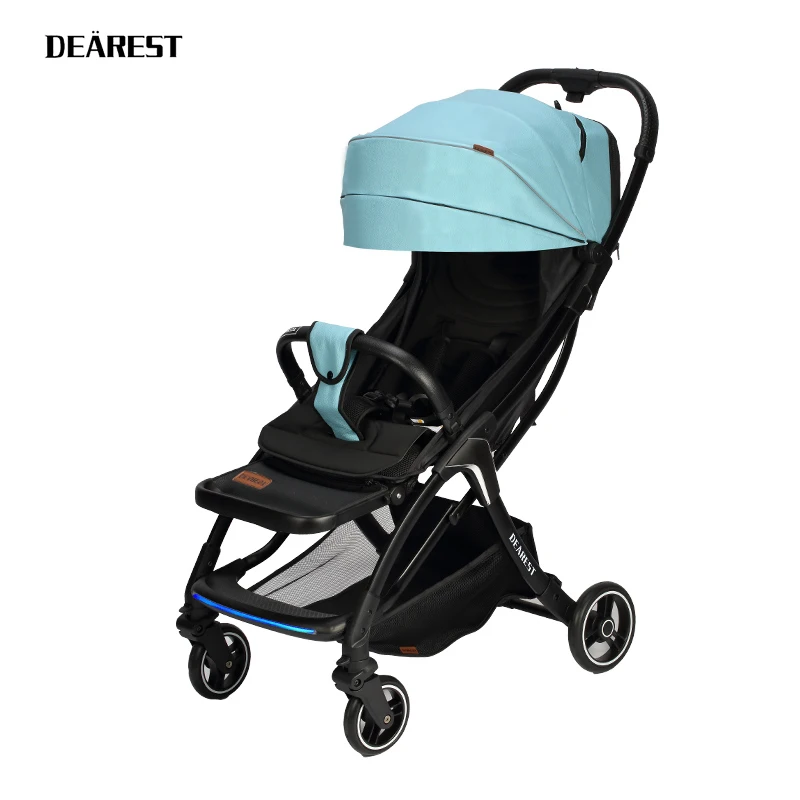 Dearest A8L быстрая складная детская коляска со съемным навесом - Цвет: Leather Blue