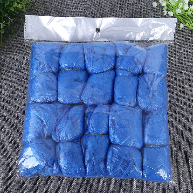 200/300Pcs Disposable Blue Shoe Covers Plastic Thick Outdoor Rainy Day Carpet Cleaning Overshoes Waterproof Boot | Дом и сад