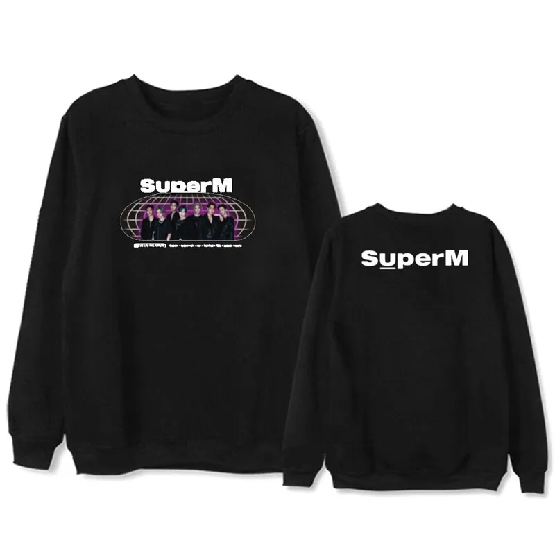 KPOP Super M SuperM BAEKHYUN TAEYONG альбом Толстовка в стиле хип-хоп Повседневная Свободная одежда пуловер с принтом толстовки с длинными рукавами WY1290