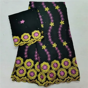 

Cotton Fabric 2020 African Dry Lace Fabric With Stones 5 Yards Swiss Voile Lace In Switzerland High Quality Lace Fabric hl82-807