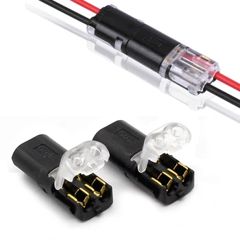 

2pcs 2pin Pluggable Spring Scotch Lock Wire Connector for 22-20AWG Wire Quick Splice Connector Cable Crimp Terminal Blocks