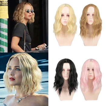 

DIANQI 14 Inch Synthetic Hair Women Short Curly Lady Daily Cosplay Wig Natural Black Brown Pink High Temperature Fiber