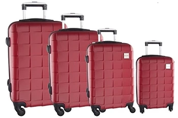 

Set valigie trolley 4 pezzi rigido PIERRE CARDIN rosso 4 ruote in abs