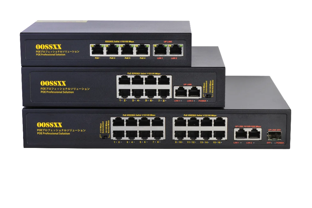Poe сетевой коммутатор Ethernet с RJ45 сетевыми портами IEEE 802,3 af/at подходит для системы видеонаблюдения