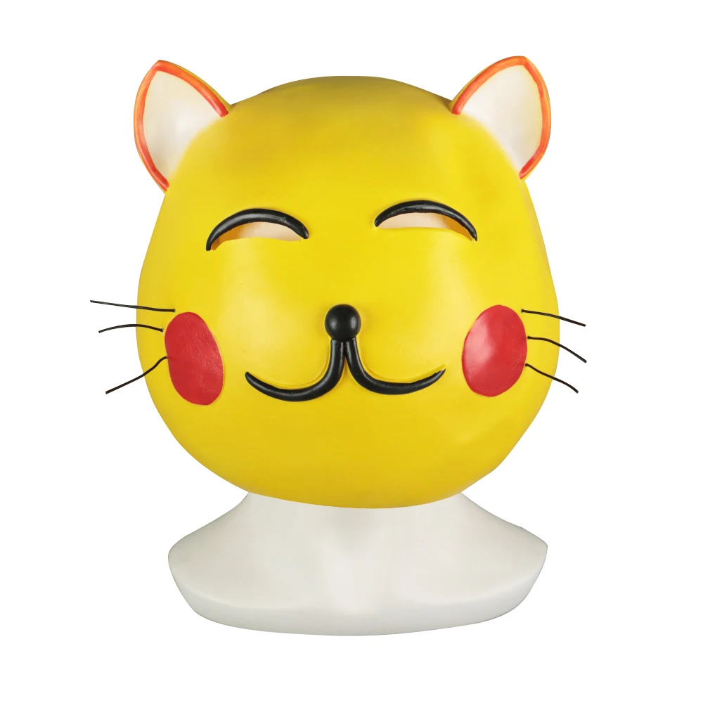 

Maneki Neko Small Lucky Money Cat Gold Mask Halloween Animal Fancy Dress Cosplay Latex Mask