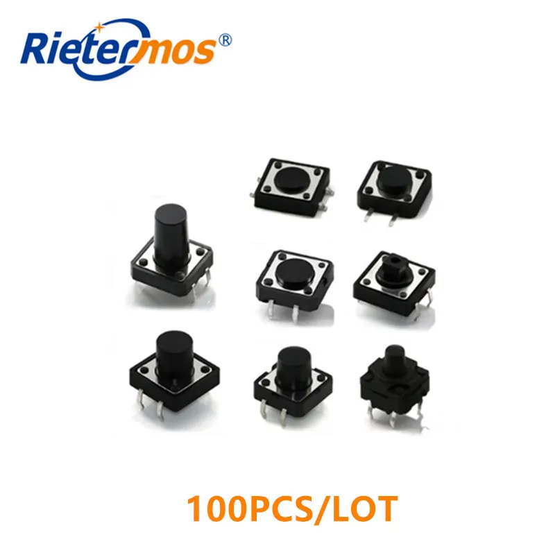 100 шт. 12*12 тактовый мини-кнопочный переключатель SMD 4-контактный