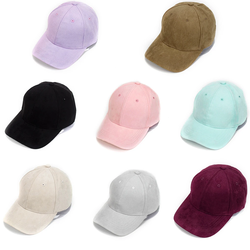 

Adjustable Unisex Suede Baseball Cap Curved Brim Hat Solid Color Outdoor Sports Hat