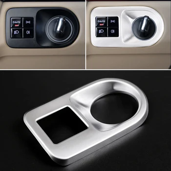 

DWCX Matte Silver Inner Front Headlight Switch Button Frame Trim Cover Head Light ABS Fit for Porsche Cayenne 2018 2019