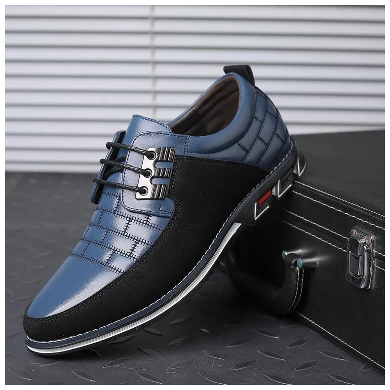 Plus Size 38-48 NEW Leather Men Casual Shoes Brand Mens Loafers Moccasins Breathable Slip On Lace Up Black Driving Shoes H444