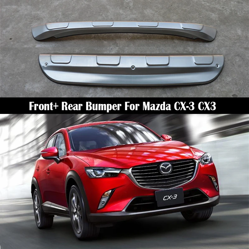 

For Mazda CX-3 CX3 2016-2021 Front Rear Bumper Diffuser Bumpers Lip Protector Guard skid plate Stainless steel 2PCS