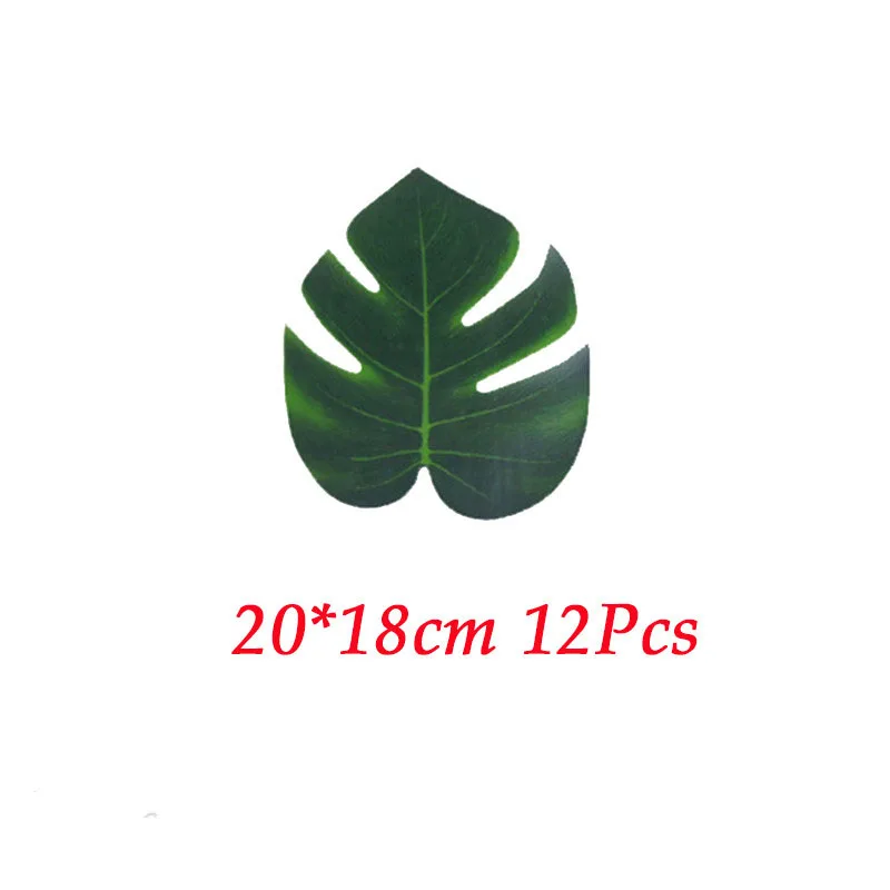 small leaf Тропические вечерние принадлежности одноразовая посуда баннер Monstera Гавайские Фламинго вечерние латексные шары бумажные подарочные пакеты украшения - Цвет: small leaf