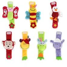 Модные Мультяшные детские погремушки-животные игрушки для младенцев на запястье детские мягкие колокольчики для новорожденных плюшевые игрушечный браслет