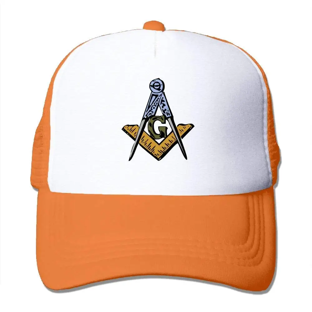 Сетчатые бейсболки, регулируемые кепки В Стиле Дальнобойщика, масон, угольник и циркуль, оранжевый, один размер