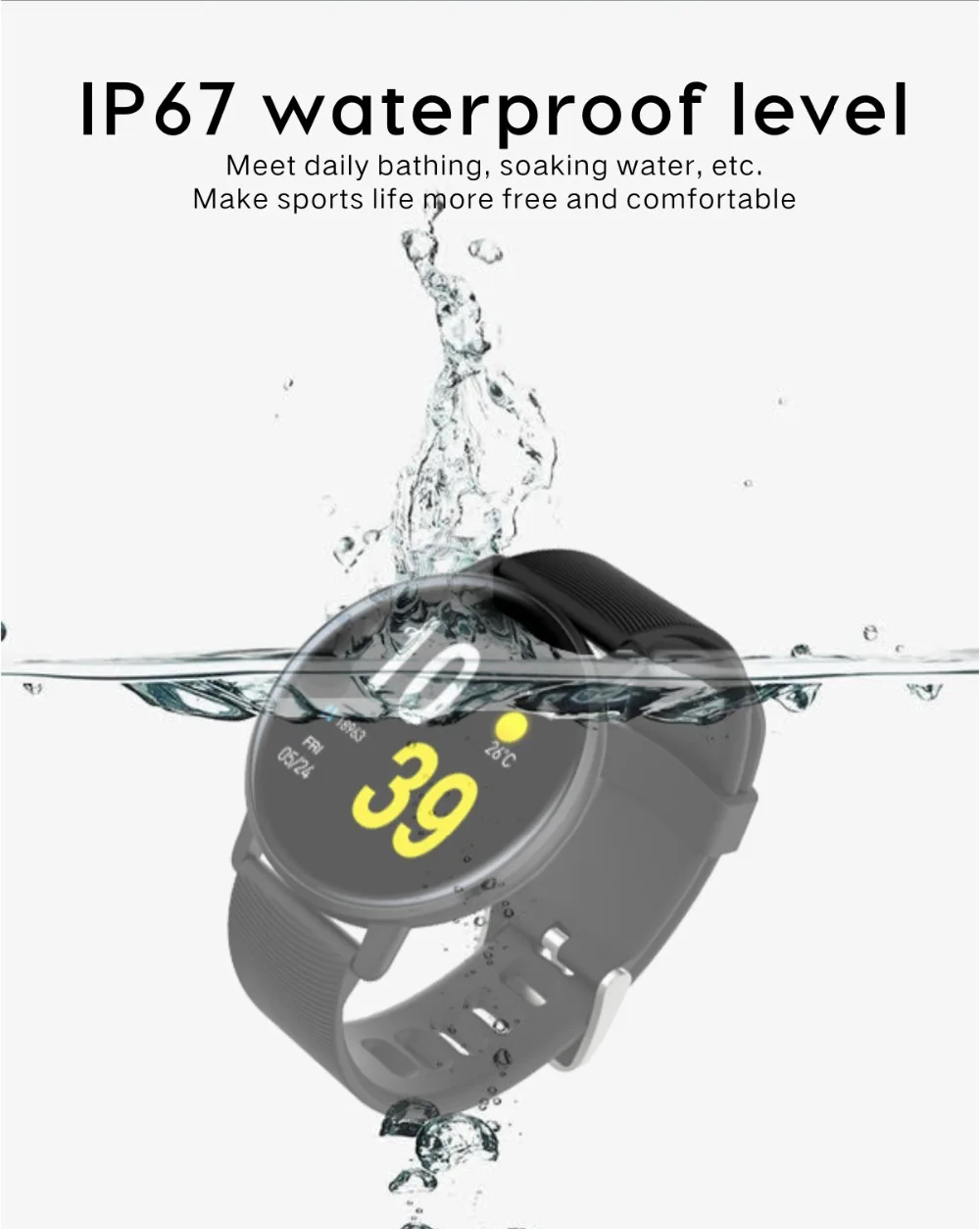Longet H5 фитнес-трекер Смарт-браслет HD цветной сенсорный экран кровяное давление пульсометр Трекер Смарт-браслет Мода для мужчин