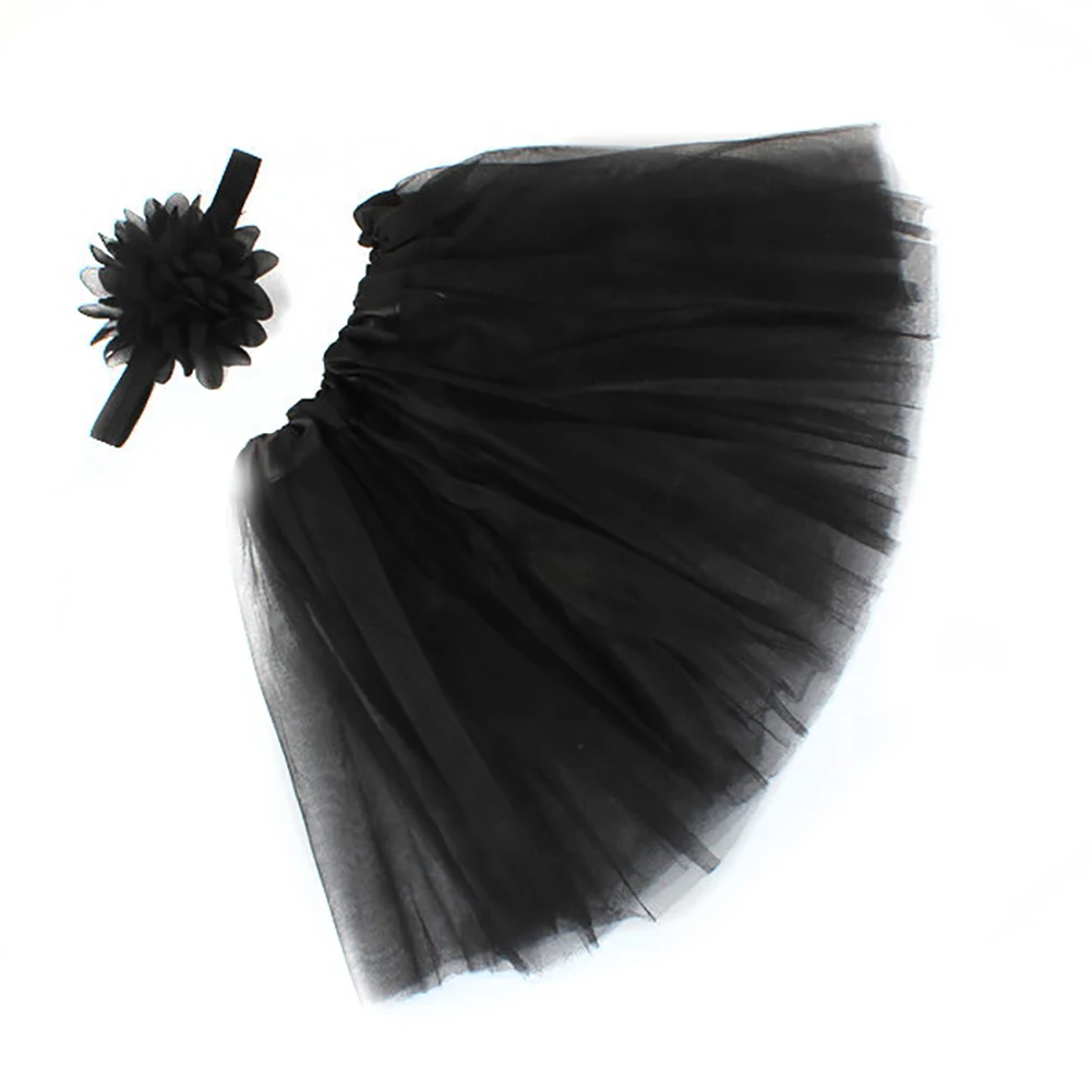Infant Newborn Baby Girl Clothes Girls Flower Headband Mesh Ball Gown Skirts Photography Prop Baby Clothing Set