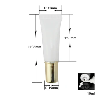 

Empty Soft Tube 10ml Cosmetic Packaging With Gold/Silver Lid