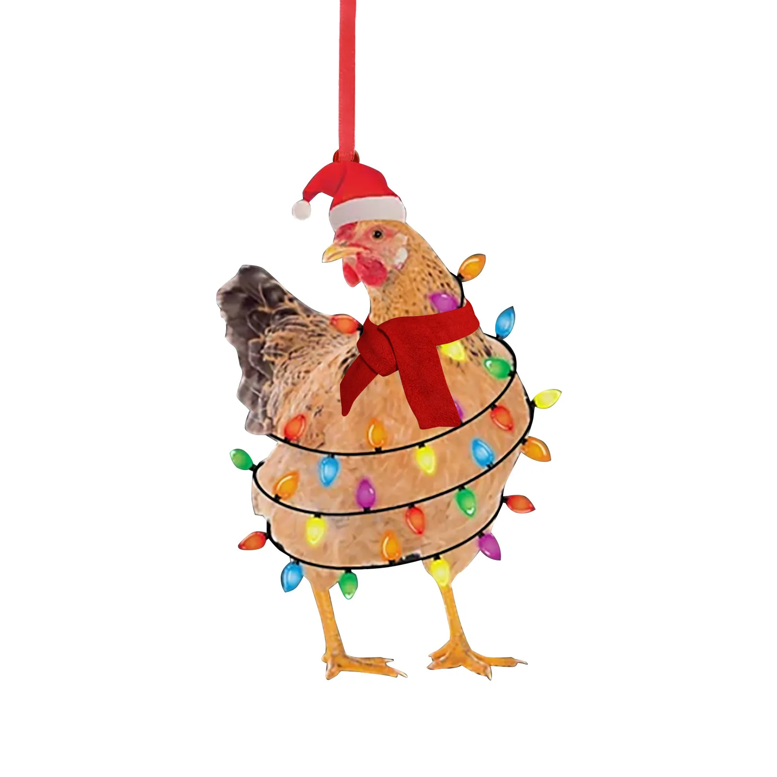 Christmas Wooden Pendants Chicken Wood Crafts Christmas Tree Decorations Gifts Kid Toys Home Decorations New Year