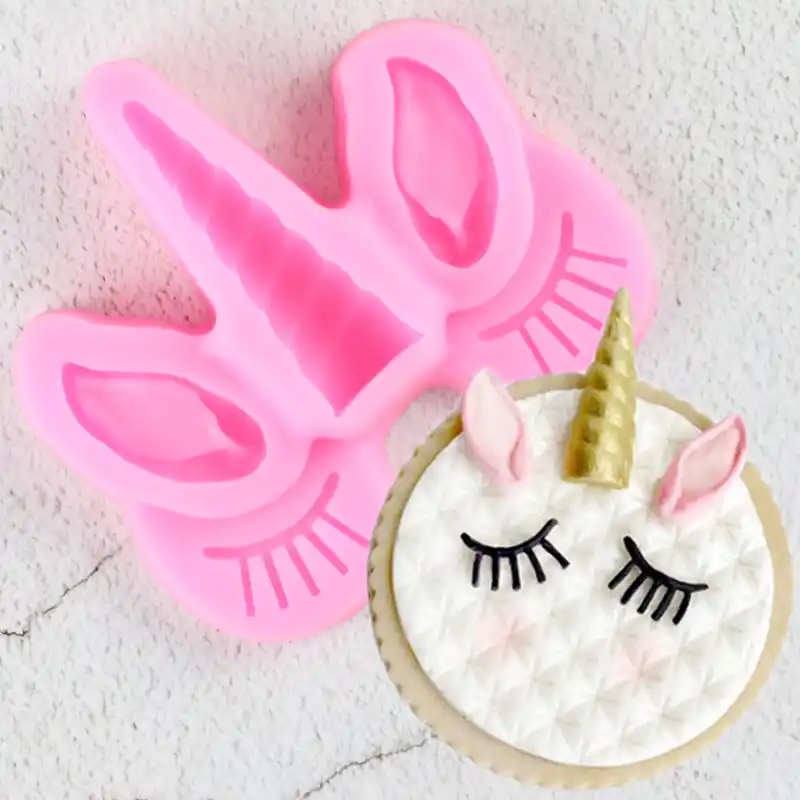 Unicorn Ear Eye Horn Silicone Mold Baby Birthday Cupcake Topper Fondant Cake Decorating Tool Candy Clay Chocolate Gumpaste Mould Clay Extruders Aliexpress