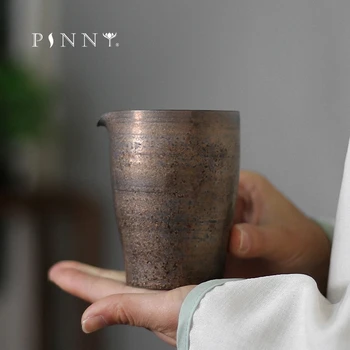 

PINNY Retro Rust Glaze Cha Hai High Quality Ceramic Fair Cups Hand Made Kung Fu Drinkware Pigmented Tea Ceremony Accessories