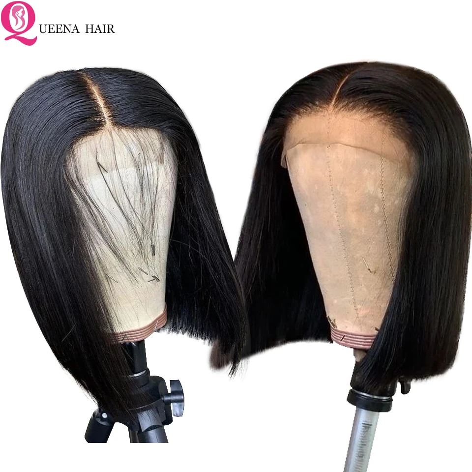 

Short Bob Lace Wig Straight Lace Front Human Hair Wigs Pre Plucked Glueless Lace Frontal Wigs Remy Peruvian Wig Natural Hairline