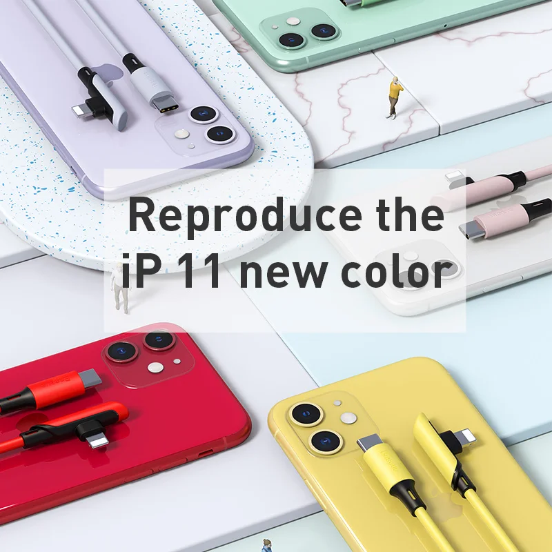 Baseus USB кабель для iPhone 11 XR 8 зарядный кабель PD 18 Вт Быстрая зарядка USB C для Lightning Кабель локоть зарядное устройство кабель для передачи данных