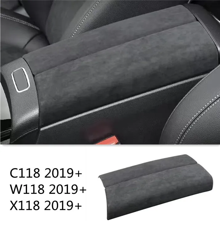 

For Mercedes Benz A W177 Class CLA C118 X118 W118 AMG 2019+ Accessories Ultrasuede Wrap Car Armrest Box Panel Trim Sticker Cover