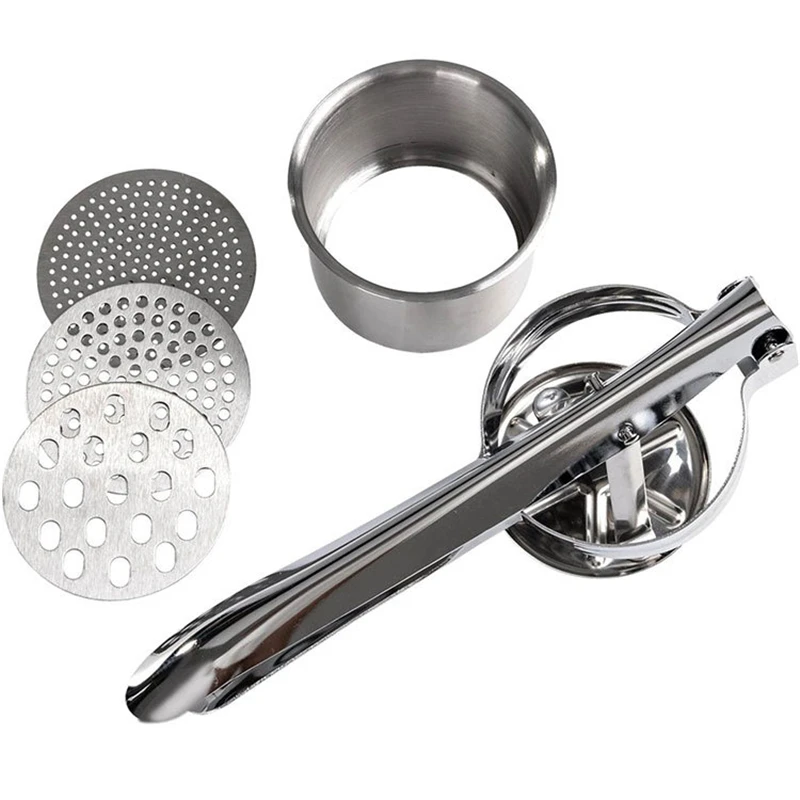 Potato Masher Stainless Steel Potato Ricer Heavy Duty for Baby Food Fruit Vegetable Juicer