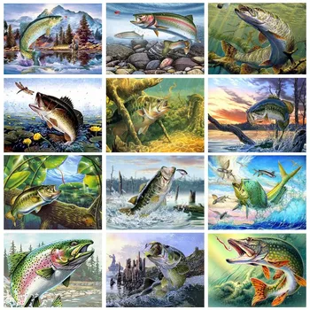 

5D DIY Diamond Painting Fish Animals Diamond Embroidery Full Square/Round Mosaic Cross Stitch Kit Home Decor Gift Art