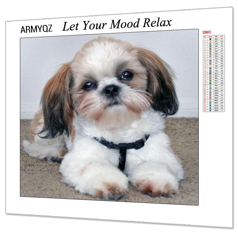 Shih tzu dog сделай сам ручная работа алмазная живопись животные 5D Полная площадь