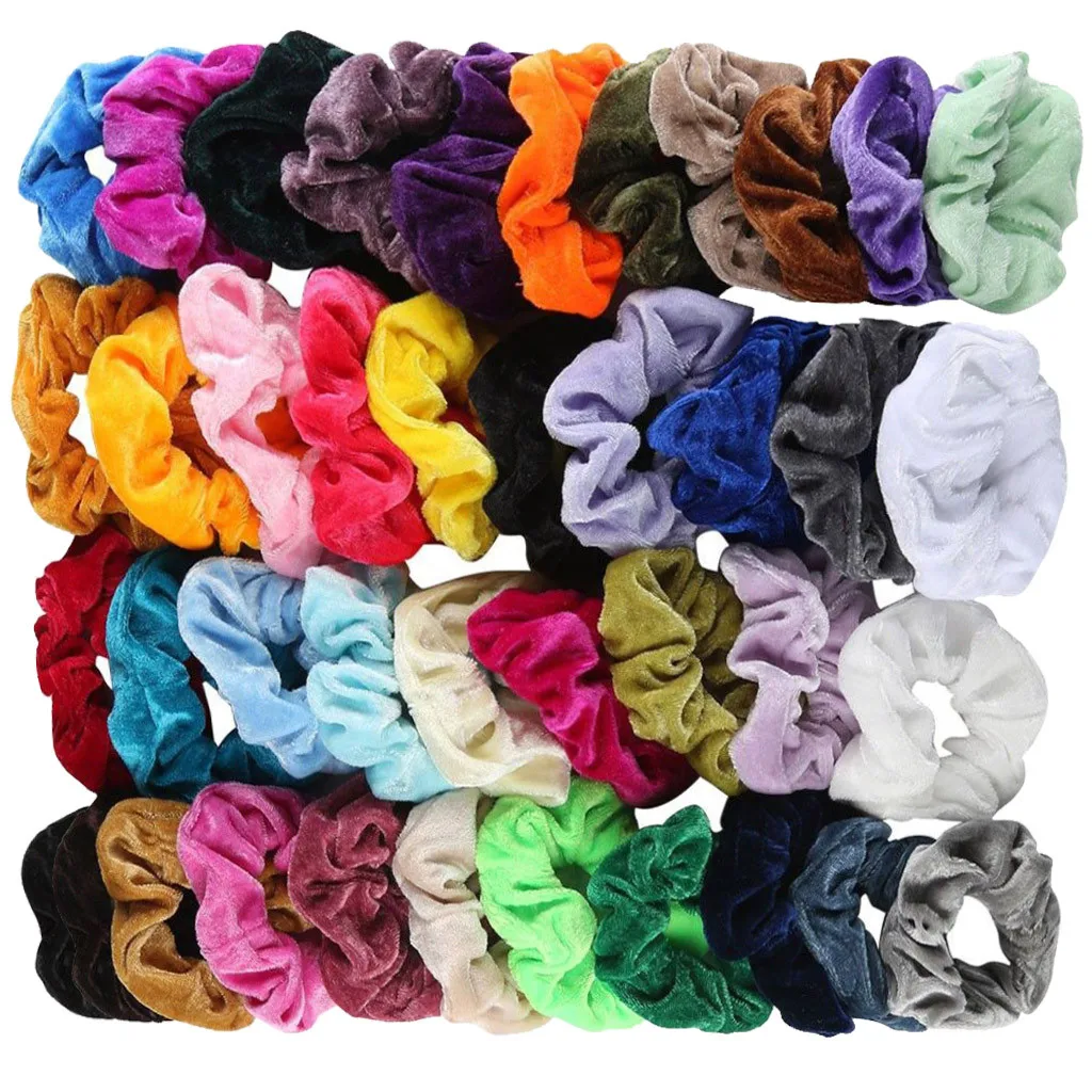 40/41 Pcs scrunchie velvet crunchy hair tie Elastic Hair Bands for Women or Girls Hair Accessories meisjes haar accessoires 30 - Цвет: As Photo